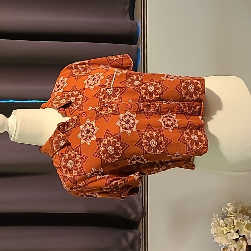 Forever 21 Orange Floral Crop Top